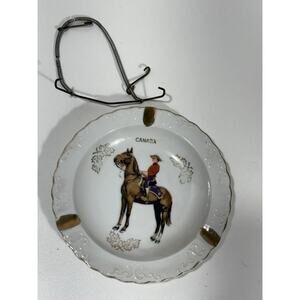 Vintage Souvenir Ash Tray Made in Japan 6" Diam VGC Canada Mountie Ashtray